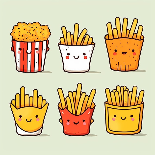 a collection of different types of french fries