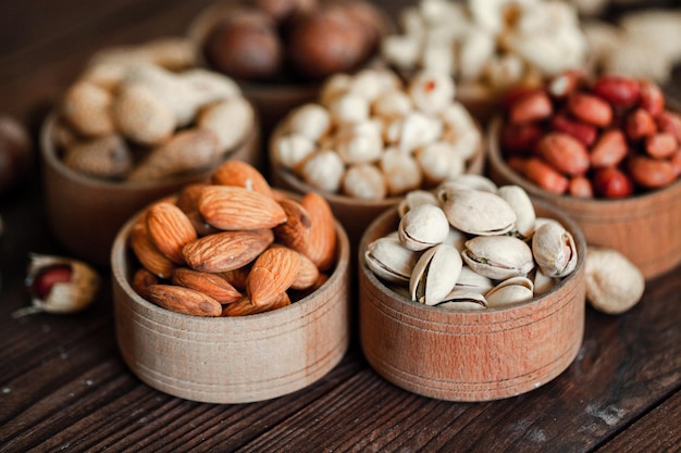 Collection of different varieties of nuts