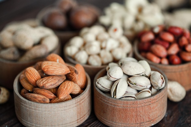 Collection of different varieties of nuts