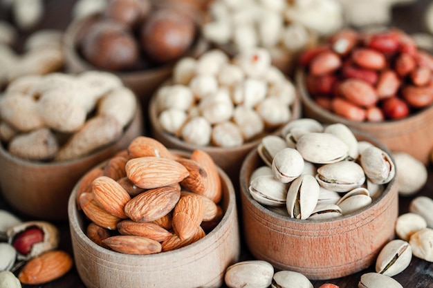 Collection of different varieties of nuts