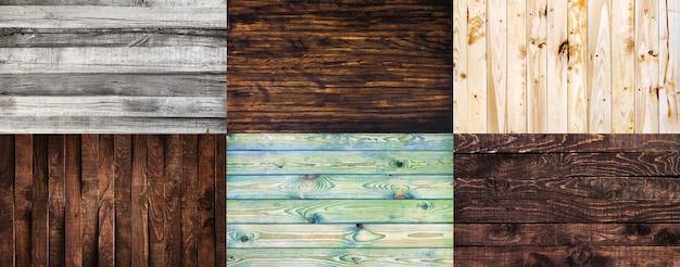 Collection of different wooden backgrounds