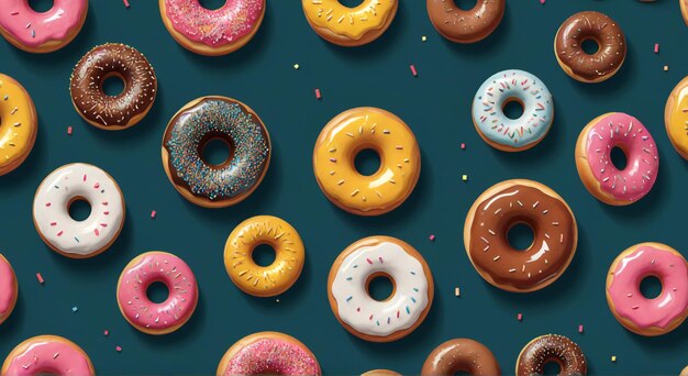 a collection of donuts with chocolate frosting and sprinkles