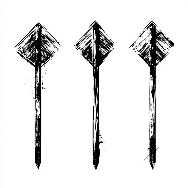 Photo a collection of drawings of arrows and arrows with the word im a on the bottom