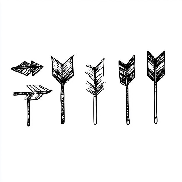 Photo a collection of drawings of arrows and arrows with the word im a on the bottom