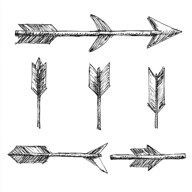 Photo a collection of drawings of arrows and arrows with the word im a on the bottom