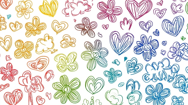 Photo a collection of drawings of butterflies with the words love and love