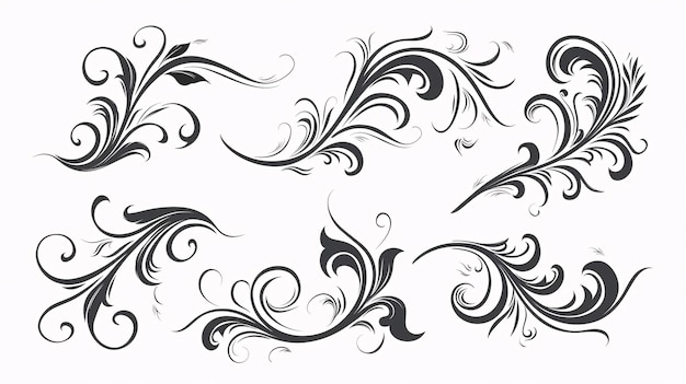 Photo collection of elegant vintage swirl calligraphy decorations