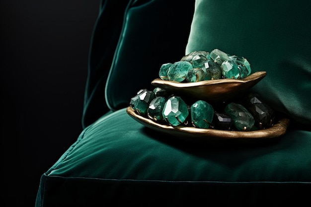 a collection of emeralds and diamonds.