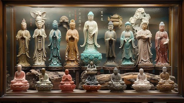 a collection of figurines with the number 6 on them