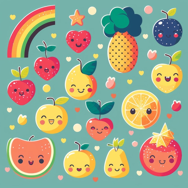 A collection of fruits with the word fruit on the front.