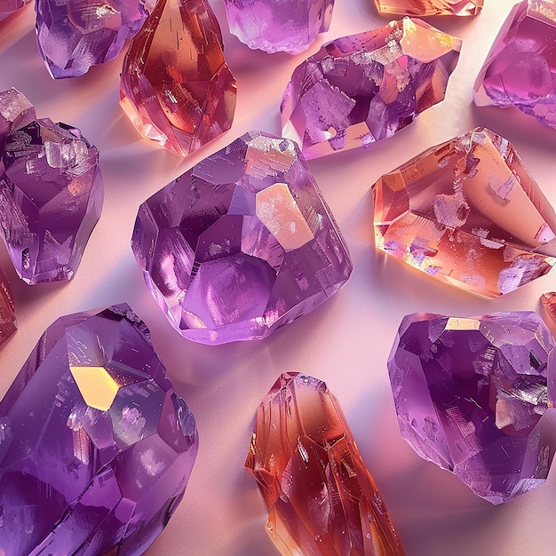 a collection of gemstones including one that has a diamond on it