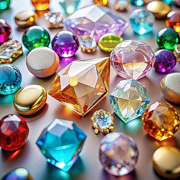 a collection of gemstones including one that is called gems