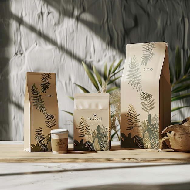 a collection of gift boxes with a palm tree on the front