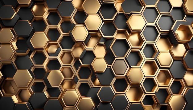 a collection of gold bars with the background of the hexagons