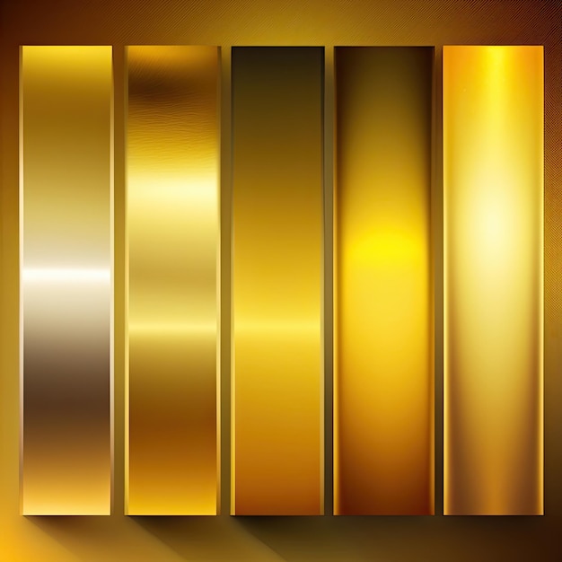 Collection of gold labels gradients metallic vector illustration Made by AIArtificial intelligence