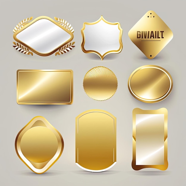 Collection of gold labels gradients metallic vector illustration Made by AIArtificial intelligence