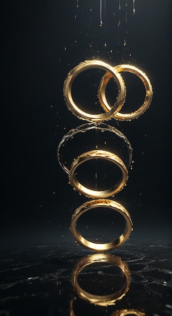 Photo a collection of gold rings from the collection