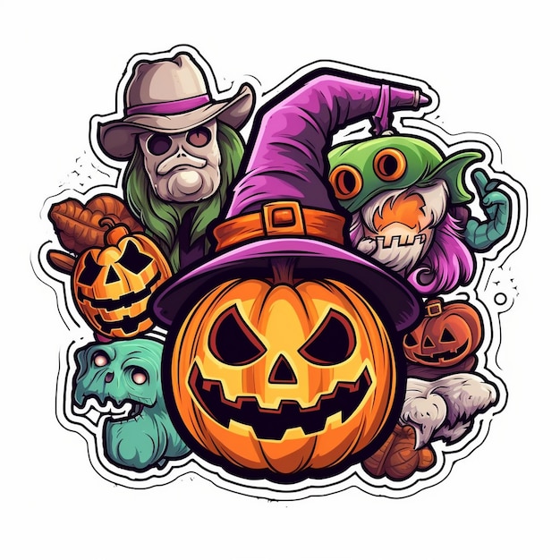 Photo a collection of halloween icons including a ghost and a ghost