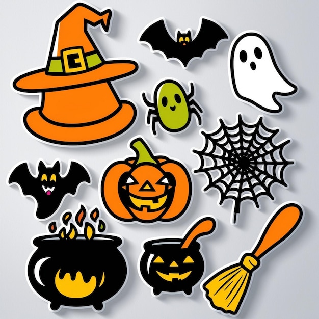 a collection of halloween items including a pumpkin witch witch and witch