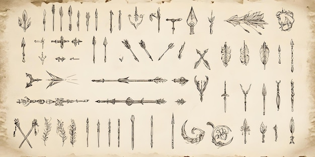 Photo collection of handdrawn arrows and icons