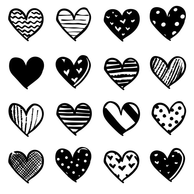 Photo a collection of hearts with a white background that says  hearts