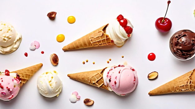 a collection of ice creams including one that has the word quot on it