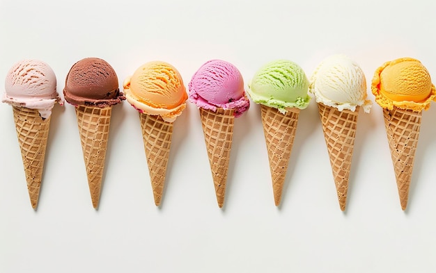 A Collection of Ice Creams with different flavours