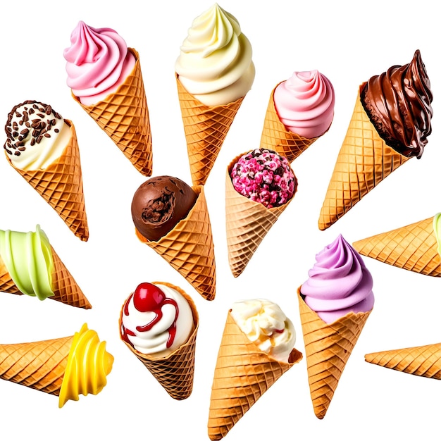 a collection of ice creams