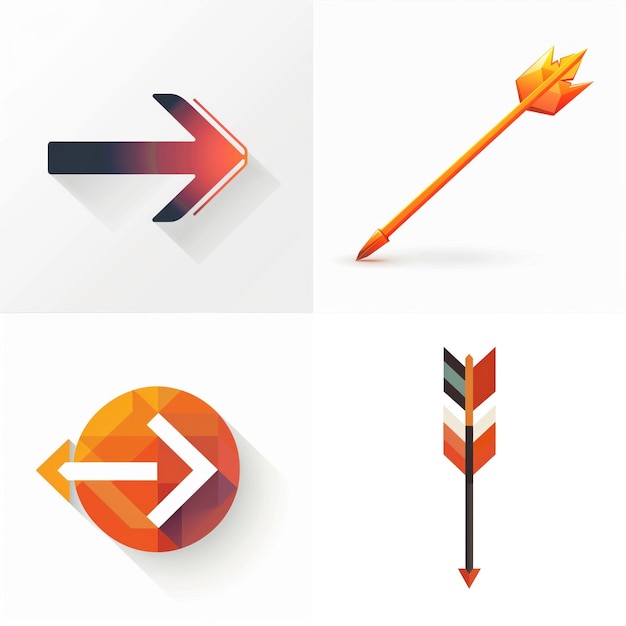 Collection of icon arrow on white background