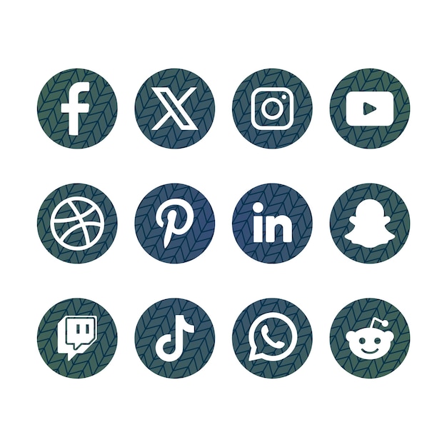 Photo a collection of icons including facebook facebook and web