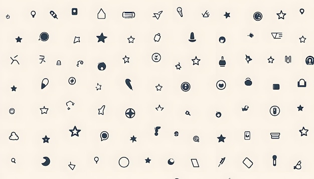 a collection of icons with the star on the top