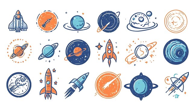 Photo a collection of illustrations for the new planets