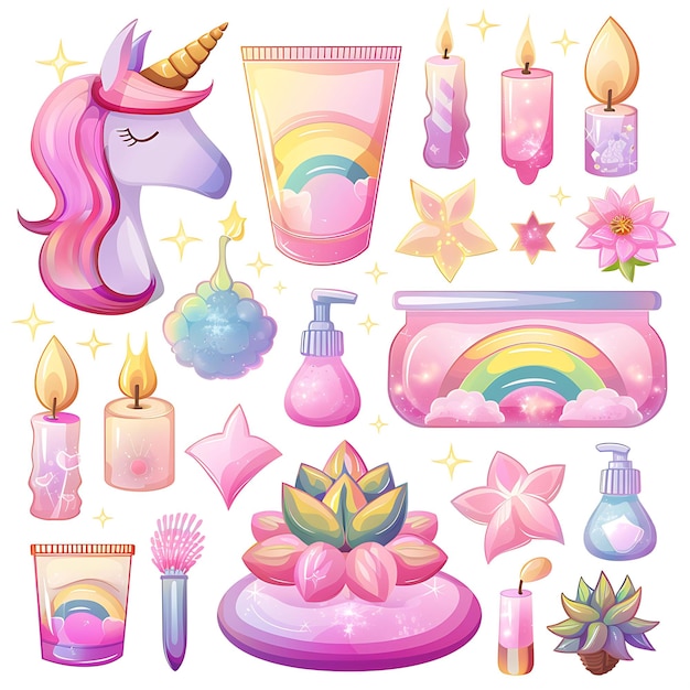 a collection of items including unicorns unicorns and other items