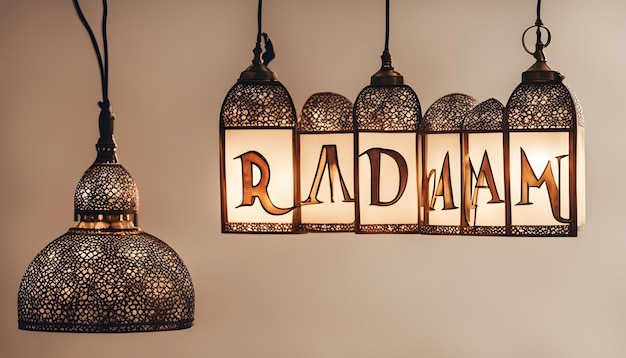 a collection of lamps with the word road on them