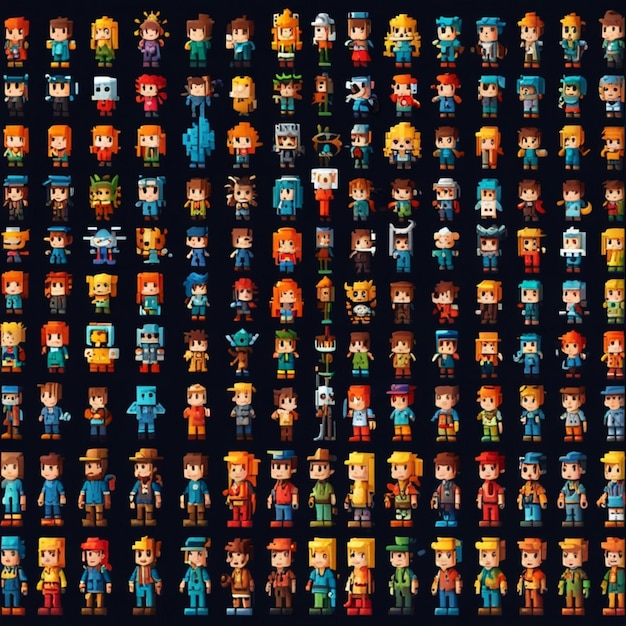 a collection of lego characters including one that has the number 3 on it