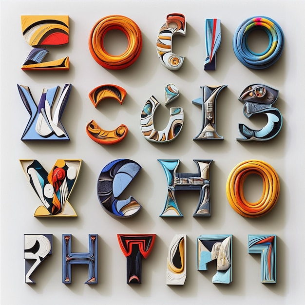 collection of letter and number elements