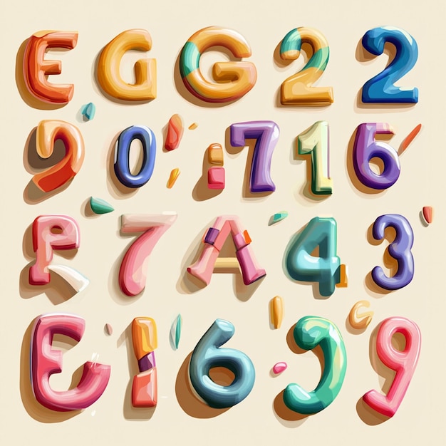 collection of letter and number elements