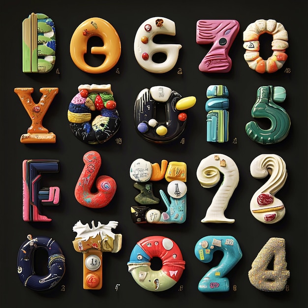 collection of letter and number elements