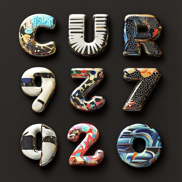 collection of letter and number elements