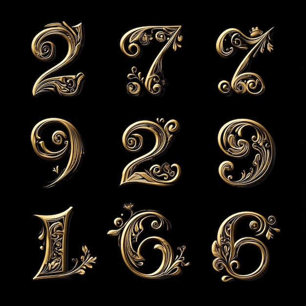 Photo collection of letter and number elements