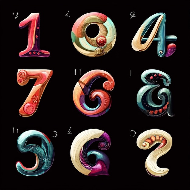 collection of letter and number elements