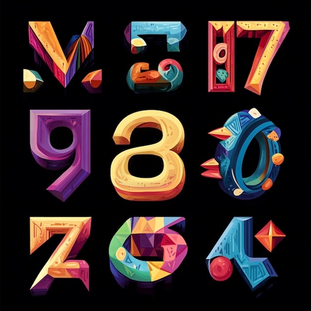 collection of letter and number elements