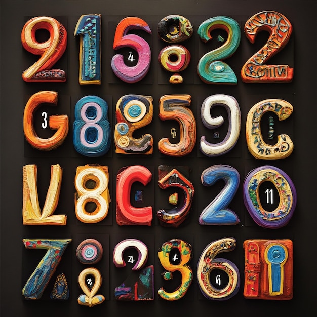 collection of letter and number elements