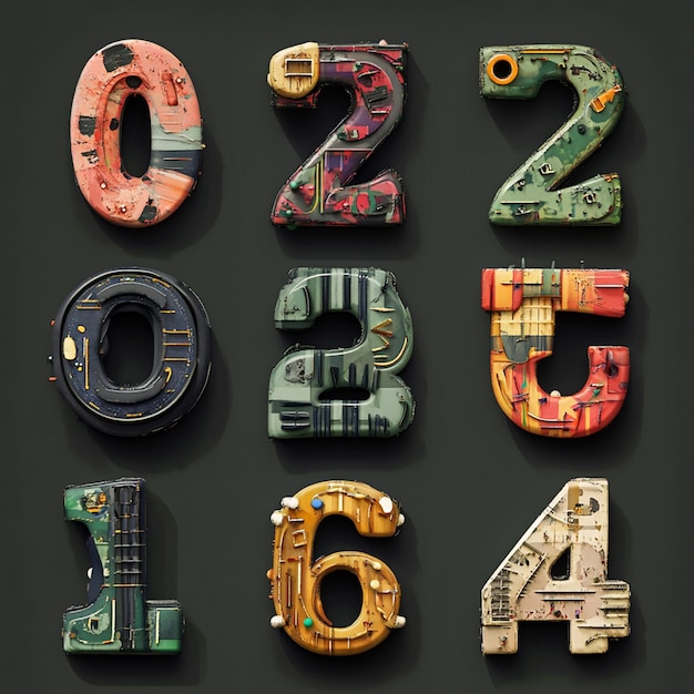 collection of letter and number elements