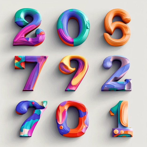 Photo collection of letter and number elements