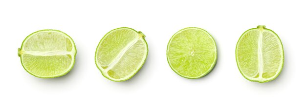 Collection of limes isolated on white