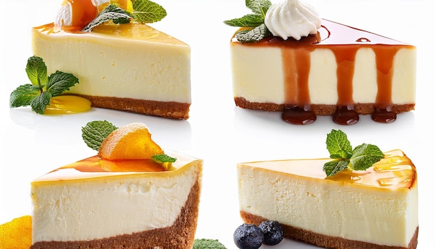 A collection of mouthwatering cheesecakes