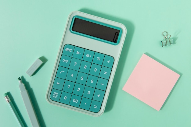 Collection of office supplies in pastel and neutral colors