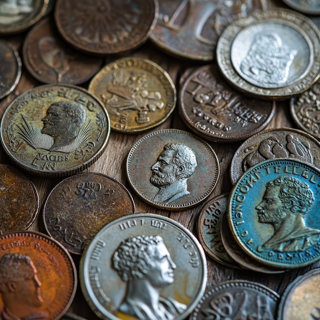 A collection of old coins