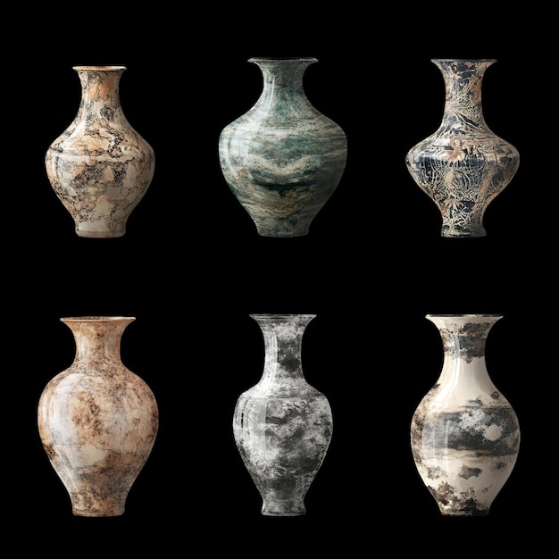 Photo a collection of old vases with one that says no